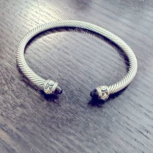 Authentic David Yurman Cuff Bangle Bracelet w/ genuine amethyst stones